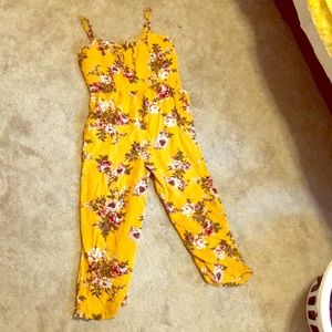 yellow floral jumpsuit